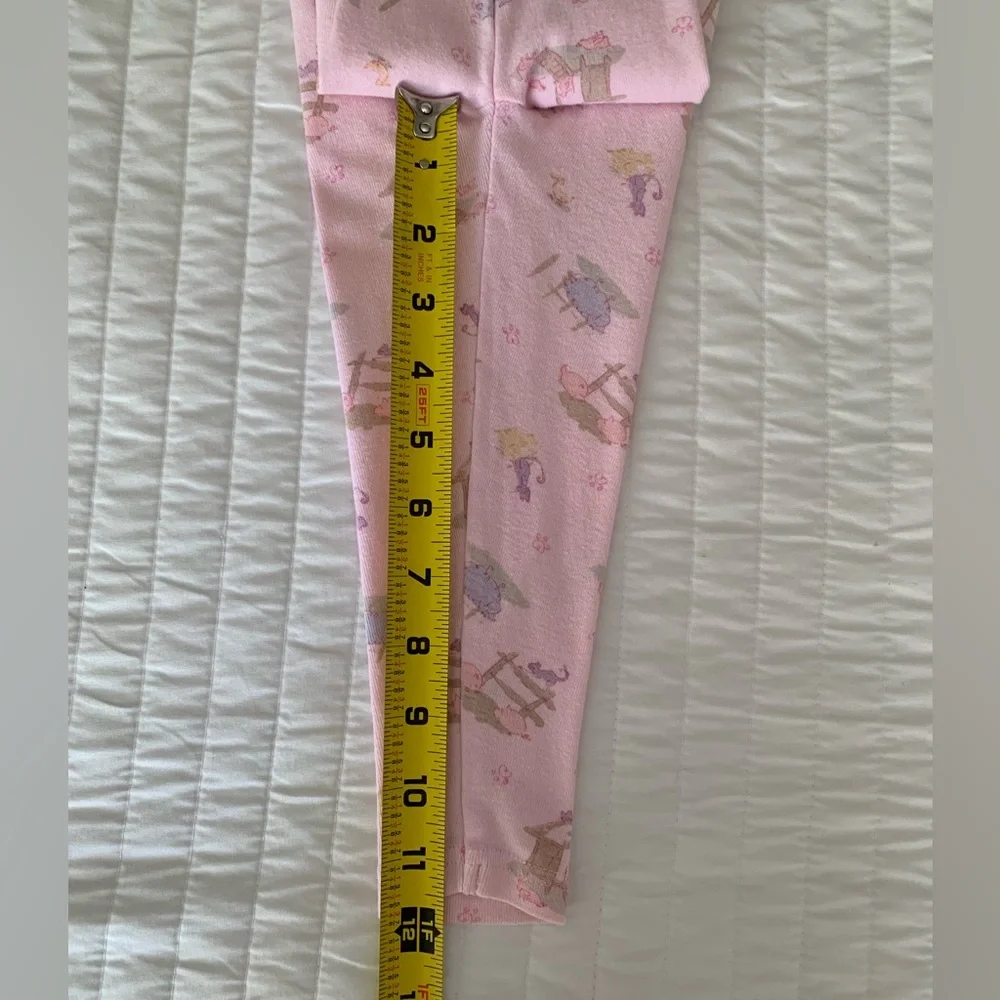 Vintage OshKosh Farmyard Pajama Bottoms Girls Size 24M Pink Snug Fitting Pants